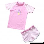 Happy childhood Baby Girl Two Piece UPF50+ Rush Guard Pink Cute Swimsuits Sun Protective Bathing Suit  B07BSGY6RP
